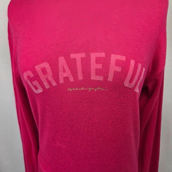 Spiritual Gangster Grateful Fuchsia Pink Long Sleeve Sweater Size Medium - Picture 6 of 13